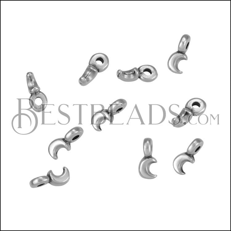 MINI Moon Charm ANT SILVER - 10 pcs