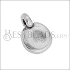 1.5mm round HAMMERED DISC mini charm ANT SILVER - 10 pcs
