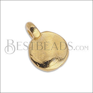 1.5mm round HAMMERED DISC mini charm GOLD - 10 pcs