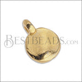 1.5mm round HAMMERED DISC mini charm GOLD - 10 pcs