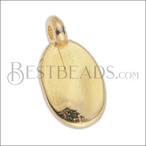 1.5mm round HAMMERED OVAL mini charm GOLD - 10 pcs