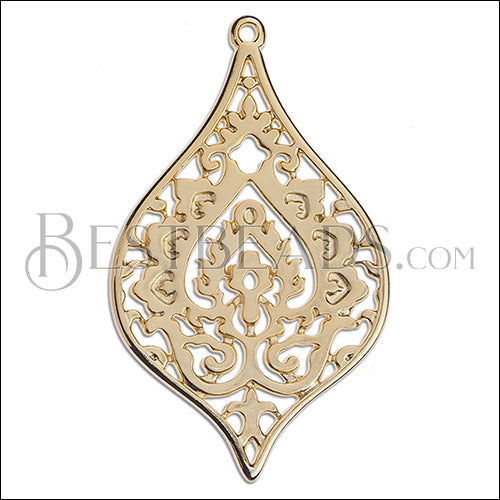 Large Filligree Drop Pendant SHINY GOLD - 5 pcs