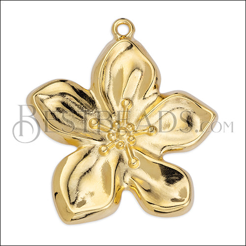 ORGANIC FLOWER Pendant GOLD - 5 pcs