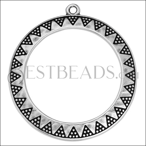LARGE BOHO SUN Open Pendant ANT SILVER - 5 pcs