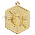 HEXAGON with SUN Pendant GOLD - 5 pcs
