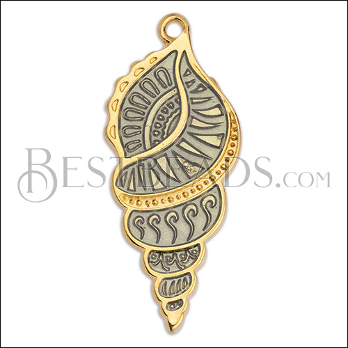 TRITON SHELL pendant GOLD with GLAZE - 5 pcs