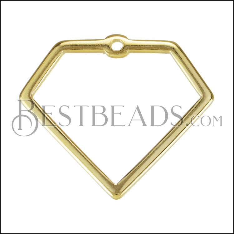 Wire Diamond Pendant SHINY GOLD - 10 pcs