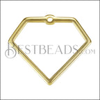 Wire Diamond Pendant SHINY GOLD - 10 pcs
