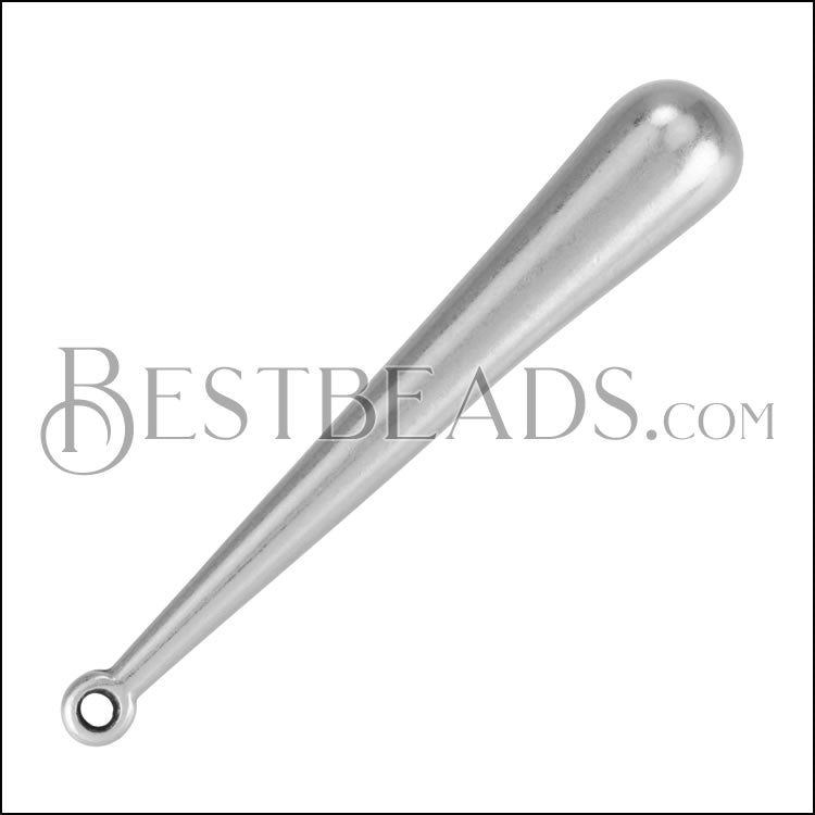 42mm Long Raindrop Pendant ANT SILVER - 10 pcs