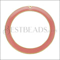 55mm Ring Pendant GOLD EPOXY - Coral - 5 pcs