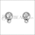 Sphere Post Earring with Loop ANT SILVER - 10 pcs