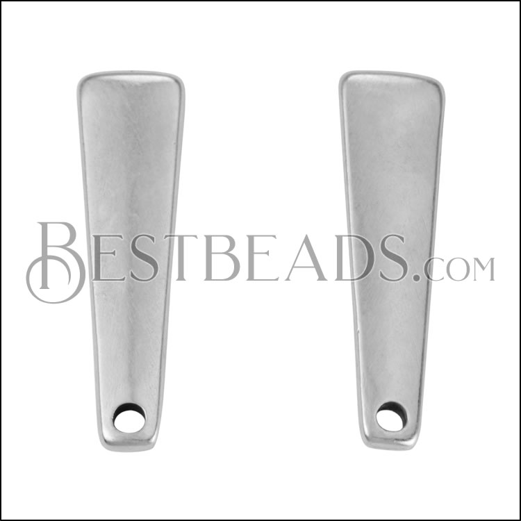 Drop Bar Post Earring with Hole ANT SILVER - 10 pcs