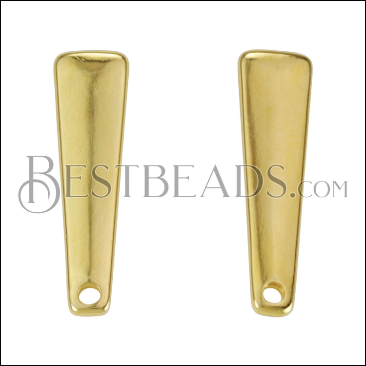 Drop Bar Post Earring with Hole SHINY GOLD - 10 pcs