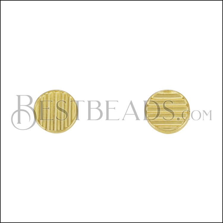 Lined Disc Post Earring SHINY GOLD - 10 pcs