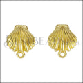 Clamshell Post Earring with Loop SHINY GOLD - 10 pcs