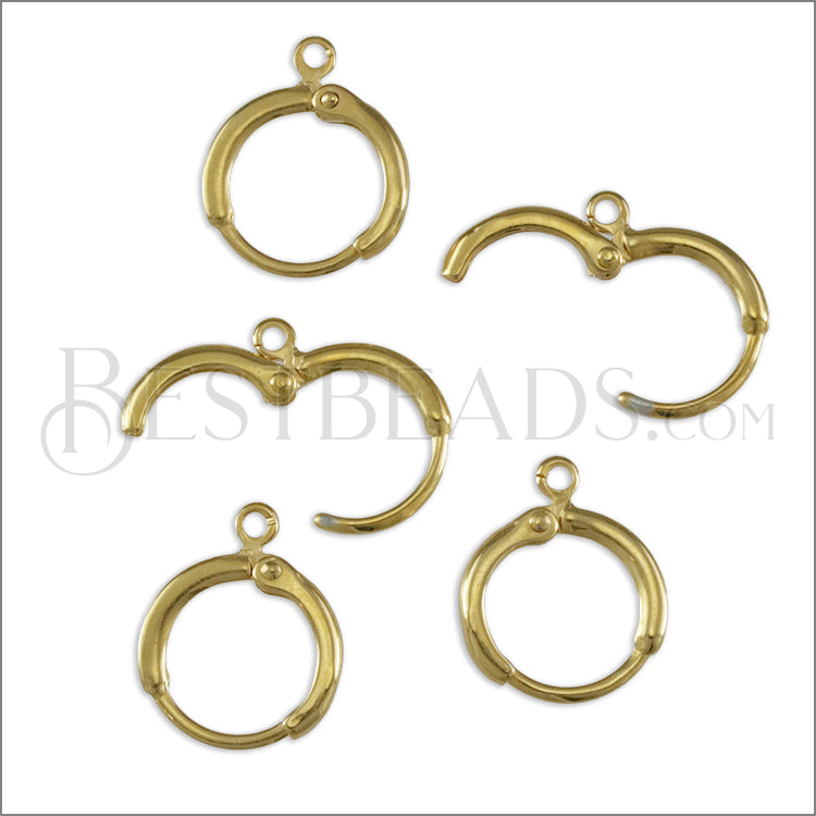 Round Brass Earring part GOLD - 10 pcs