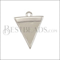 Triangle Charm SILVER EPOXY - White - 10 pcs