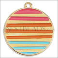 Gradient Disc charm GOLD EPOXY - Sunset Mix - 10 pcs