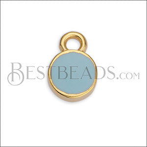 Tiny Round Charm GOLD EPOXY - Pale Jade - 10 pcs