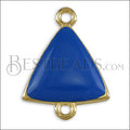Triangle Connector Charm GOLD EPOXY - Blue - 10 pcs
