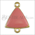 Triangle Connector Charm GOLD EPOXY - Coral - 10 pcs