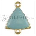 Triangle Connector Charm GOLD EPOXY - Pale Jade - 10 pcs