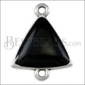 Triangle Connector Charm SILVER EPOXY - Black - 10 pcs