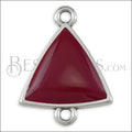 Triangle Connector Charm SILVER EPOXY - Burgundy - 10 pcs
