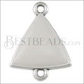 Triangle Connector Charm SILVER EPOXY - White - 10 pcs