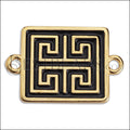 Ancient Greek Square Connector Charm GOLD EPOXY - Black - 10 pcs