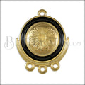 Statement 3-Loop Connector Charm GOLD EPOXY - Black - 10 pcs