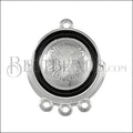 Statement 3-Loop Connector Charm SILVER EPOXY - Black - 10 pcs