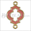 Open Moroccan Connector Charm GOLD EPOXY - Coral - 10 pcs