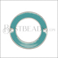 27mm Ring Connector Pendant SILVER EPOXY - Aqua - 5 pcs