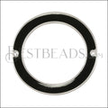 39mm Ring Connector Pendant SILVER EPOXY - Black - 5 pcs