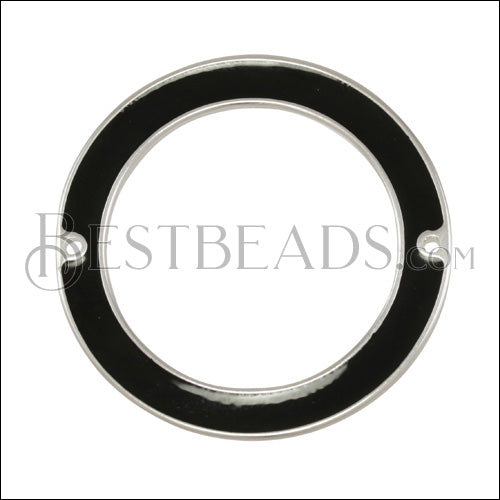 39mm Ring Connector Pendant SILVER EPOXY - Black - 5 pcs