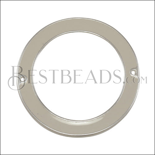 39mm Ring Connector Pendant SILVER EPOXY - White - 5 pcs