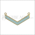 V connector charm GOLD EPOXY - Pale Jade - 5 pcs