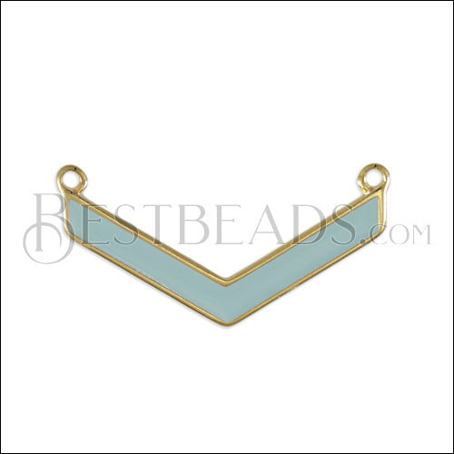 V connector charm GOLD EPOXY - Pale Jade - 5 pcs
