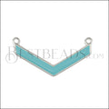 V connector charm SILVER EPOXY - Aqua - 5 pcs