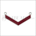 V connector charm SILVER EPOXY - Burgundy - 5 pcs