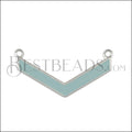 V connector charm SILVER EPOXY - Pale Jade - 5 pcs