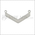 V connector charm SILVER EPOXY - White - 5 pcs