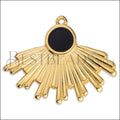 Shining Rays pendant GOLD EPOXY - Black - 5 pcs