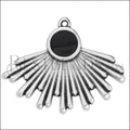 Shining Rays pendant SILVER EPOXY - Black - 5 pcs