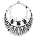 Large Elegant pendant SILVER EPOXY - Black - 5 pcs