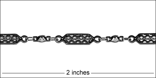 tribal filigree chain GUNMETAL