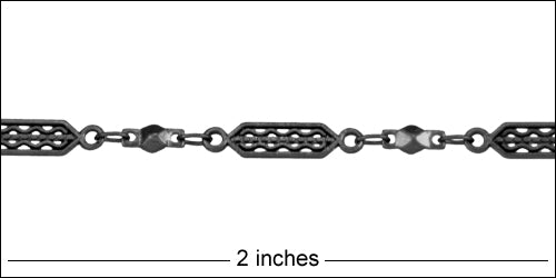 tribal filigree chain MATTE GUNMETAL