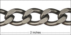 large flattened curb chain MATTE GUNMETAL - ***5 METERS***