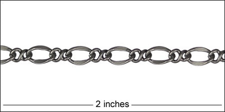 twisted figaro chain MATTE GUNMETAL